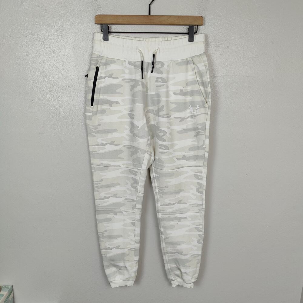 ASRV Jogger Sweatpants Mens Medium White Gray Camo Fleece Performance Gym